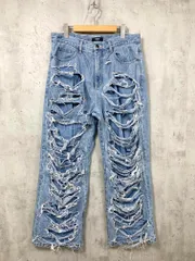 glamb グラム GB0324/P03 Shred Damage Deni シュレッドダメージ デニムパンツ sizeM/水色 ■■◎メンズのサムネイル