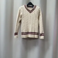 ポロラルフローレン ラムウール100 Vネック ケーブルニット
