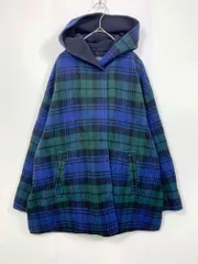 SHIPS シップス ＳＵＰＥＲ140 リバー フード ミディ コート size36/紺 ◆■レディース