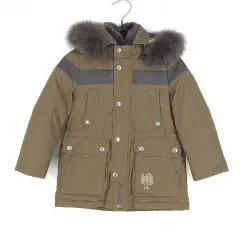 DAKS キッズ ネックファー シャーリング グースダウン ダウン ブラウン 110 (5Y) (HU41909)のサムネイル