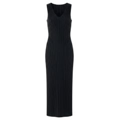 PLEATS PLEASE マキシ丈 スリット ノースリーブ ロングワンピース