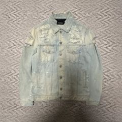 D390 良品 DIESEL デニムジャケット ハードクラッシュ 鬼ダメージ加工
