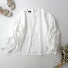 美品 liten リテン バルーンスリーブ フラッフィーブラウス ホワイト 