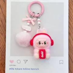 ラブブ コカコーラ キャラクターシリーズ ぬいぐるみ キーホルダー (ドリンクコラボ)キーホルダー <ピンク>
