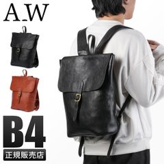 美品♡A4可♡aniary アニアリ ロゴ レザー リュック バックパック 黒