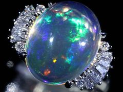 七色フルカラー ブラックオパールリング 1.15ct - メルカリ