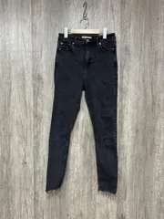 ZARA ザラ 裾ダメージ デニムパンツ sizeM/黒 ■■ レディース