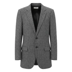 e8 【極美品】SAINT LAURENT ツイードジャケット テーラードジャケット イタリア製 36サイズ グレー系 ウール100％ メンズ 男性用k02iのサムネイル