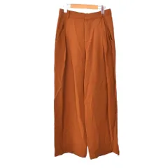 ザラ ZARA ワイドパンツ スラックス 2タック 無地 XS 茶 ブラウン ■FY