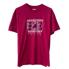 90s USA製 Hanes 半袖 プリントTシャツ L ピンク ヘインズ プルオーバー 90年代 ビックプリント カットソー 夏物 a805-5119のサムネイル