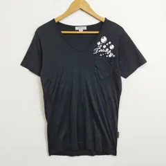 MEN'S TENORAS メンズティノラス Vネック Tシャツ 半袖 胸元 泡 グラフィック プリント ポケット 日本製 コットン ブラック M E88のサムネイル