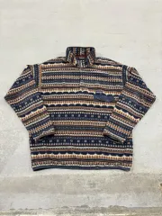 10s patagonia Synchilla（シンチラ）スナップ-T フェアアイル ネイビー/ブラウン ニカラグア