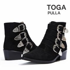 美品】TOGA PULLA サイドゴアブーツ スエード メタルパーツ（8005