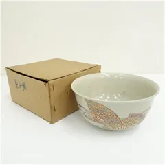 色絵扇面流し菓子器（紙箱）  茶器 おしゃれ かわいい 和菓子 アンティーク レトロ お茶 骨董 収納 来客 茶道 茶道具 ksk