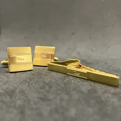 Christian Dior　ディオール　カフスボタン　タイクリップ　2点セット　ゴールド系　1975のサムネイル
