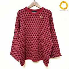 #wnc マリメッコ marimekko ニット セーター L 赤 マルチ ドルマン ウール 格子柄 レディース [980343]のサムネイル