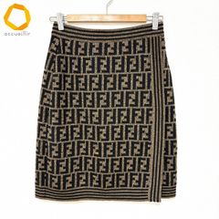 FENDI ニットスカート FFモノグラムズッカ柄 40 - メルカリ