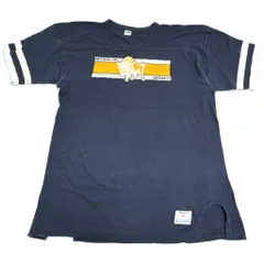 70年代 USA製 Champion チャンピオン フットボールＴシャツ ヴィンテージ スポーツ バータグ ネイビー(メンズ XL)中古 古着 Y0610