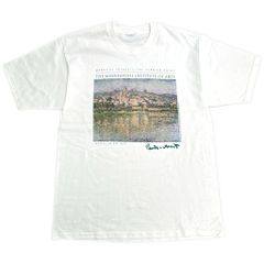 90sクロードモネ ジヴェルニーの庭 アートTシャツ L相当白ユーロ 