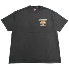 HARLEY DAVIDSON ハーレーダビッドソン 半袖Ｔシャツ 大きいサイズ モーターサイクル ブラック(メンズ 2XL)中古 古着 Y0647