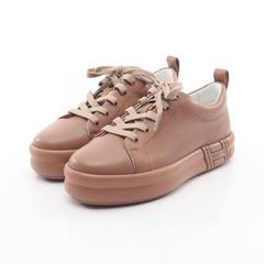 エルメス HERMES ハッピー スニーカー 39 厚底 白 ホワイト レザー