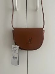 美品 ラルフローレン レザーショルダーバッグ 本革 ポニー金具 