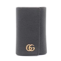 グッチ GUCCI キーケース GGマーモント 6連 435305 ブラック レザー GGマーモント 6連キーケース レディース Used B