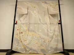平和屋着物＊夏物 訪問着 絽 吉祥花文 暈し染め 金彩 正絹 逸品