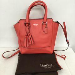 COACH スワッガ― 2wayショルダーバッグ オレンジ グレー金具 レザー 