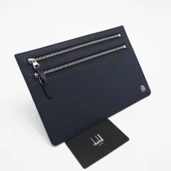 ★3日以内返品可★ 極美品 Dunhill ダンヒル レザー ボードン クラッチバッグ L2X274N クラッチバッグ ネイビー グリーン レザー メンズのサムネイル
