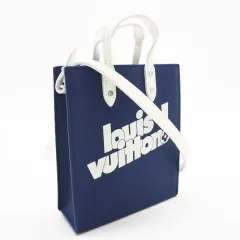 ★3日以内返品可★ 美品 LOUIS VUITTON ルイ・ヴィトン レザー サックプラ XS エブリデイLV M80841 2wayショルダーバッグ ブルー ホワイト レザー レディース