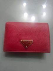 PRADA 長財布 三角ロゴ ヴィッテロダイノ メタルロゴ レッド パス