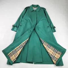 BURBERRY　ステンカラーコート　バーバリー ノバチェック マキシ丈 白タグ エポレット グリーン 9 MLのサムネイル