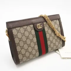 ★3日以内返品可★ 美品 GUCCI グッチ GGスプリーム オフィディア チェーンバッグ 503877 ショルダーバッグ ベージュ ブラウン コーティングキャンバス レザー レディース