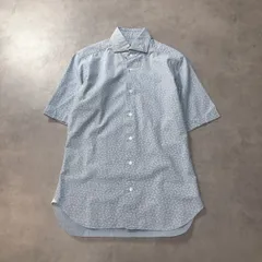 GQ5442◇BARBA : 半袖シャツ◇39 15 1/2◇水色 バルバ 総柄のサムネイル