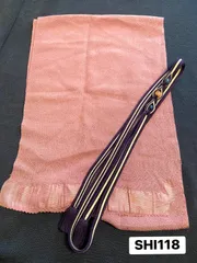 【和小物】帯揚げ　帯締め　玉付き　正絹　紫　赤紫　青　縮緬　着物　和装　SHI118