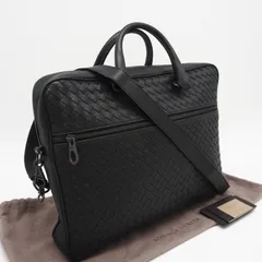 ★3日以内返品可★ 極美品 BOTTEGAVENETA ボッテガヴェネタ イントレチャート ブリーフケース 516110 2wayブリーフケース ブラック レザー メンズのサムネイル