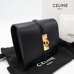 極美✨付属完備✨CELINE 三つ折り財布 セーズ 16 レザー ブラック 