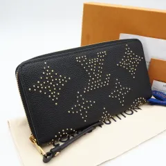 ★3日以内返品可★ 極美品 LOUIS VUITTON ルイ・ヴィトン モノグラム アンプラント(スタッズ) ジッピー ウォレット M82649 長財布 ブラック カーフレザー レディース