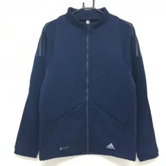 【美品】アディダス ジャケット ネイビー 一部柄 袖裏一部起毛  メンズ M ゴルフウェア adidas