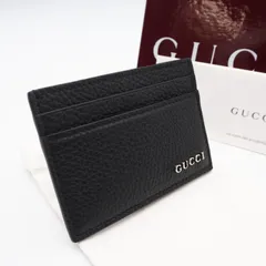 ★3日以内返品可★ 美品 GUCCI グッチ GUCCI ロゴ カードケース 771157 カードケース ブラック レザー メンズ