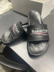 BALENCIAGA Furry Slide ファー サンダル ロゴ 40メンズ - メルカリ