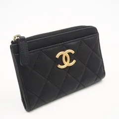 ★3日以内返品可★ 美品 CHANEL シャネル キャビアスキン マトラッセ フラグメントケース AP4478 コインケース ブラック キャビアスキン レディースのサムネイル