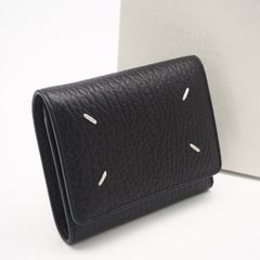 746✨美品✨メゾンマルジェラ 三つ折り財布 4ステッチ レザー シボ 