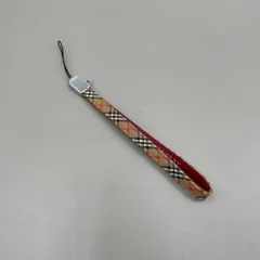 極美品　BURBERRY バーバリー　ストラップ　キーホルダー　ノバチェック　シルバー金具　ベージュのサムネイル