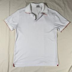 HERMES Fit TシャツL エルメス 白×オレンジ カットソー 半袖シャツ 