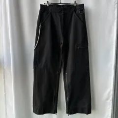 PRADA ヘビーコットン シンチバッグ チェーン ウォーク パンツ ブラック 48のサムネイル