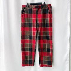 Supreme 17aw タータンチェック パンツ レッド - メルカリ