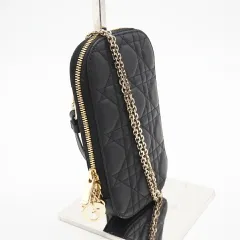 ★3日以内返品可★ 美品 Dior ディオール ラムスキン Lady Dior Call'in Dior フォンホルダー S0872ONMJ_M900 2wayショルダーバッグ ブラック ラムスキン レディースのサムネイル
