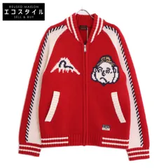 EVISU エヴィス ﾚｯﾄﾞ ﾘﾗｯｸｽﾌｨｯﾄ へのへのもへじ仏頭編み込みﾆｯﾄ Mのサムネイル
